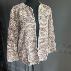 Lightweight blazer. Max Studio. Cream and Aubergine. L